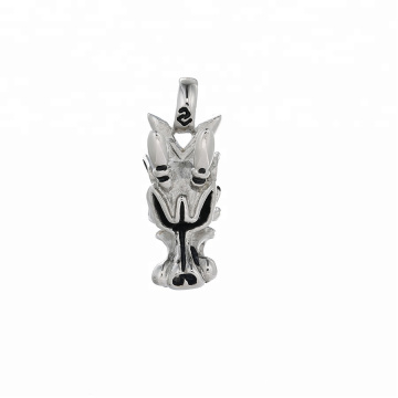 pendentif-182 xupingPunk style acier inoxydable bijoux noir pistolet couleur tête de loup pendentif